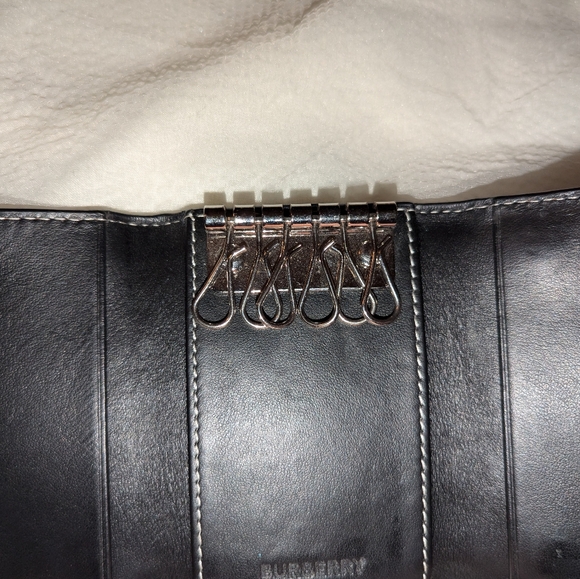 BURBERRY Border Check 6 Ring Key with D Ring Key Case PVC Brown Tan NWT - Picture 8 of 13